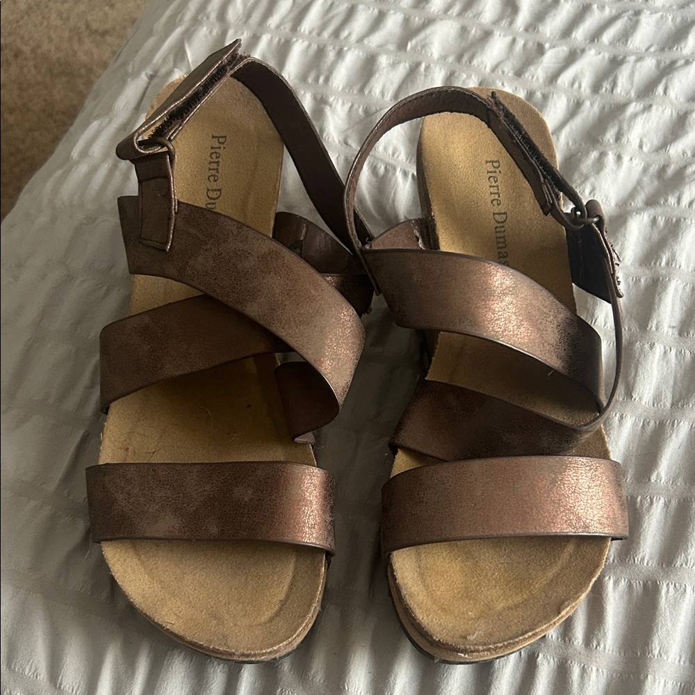 Pierre Dumas Women's Metallic Brown Sandals